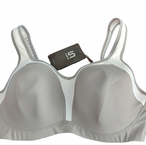 Syrokan gray and white sports bra high impact - Picture 2 of 6